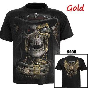 Scary T-Shirt Skull Grim Reaper Tee Crew Neck - Short Sleeve